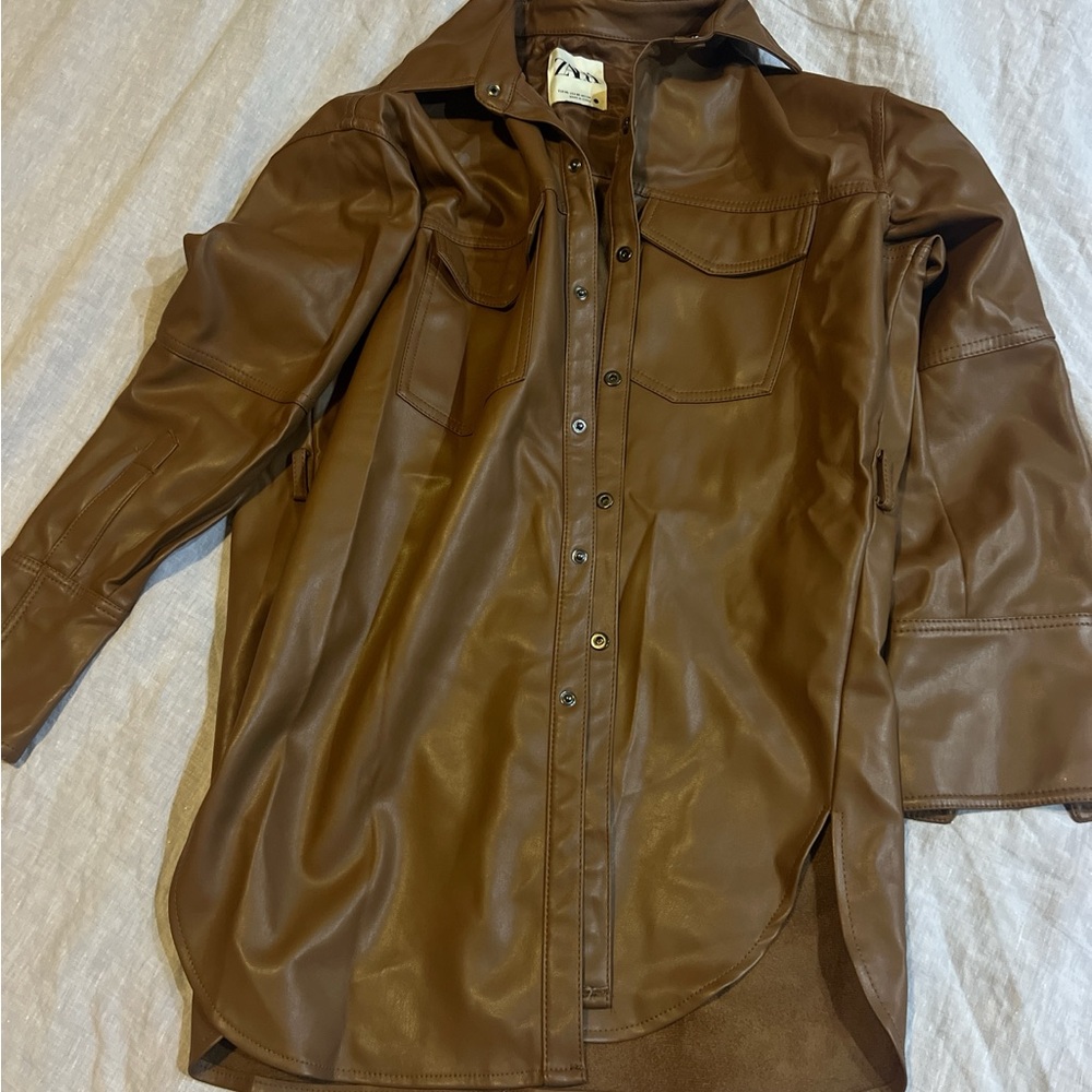 Zara Brown Leather Jacket